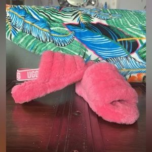 SOLD - Fluff Yeah Pink Ugg Slippers Sz 7